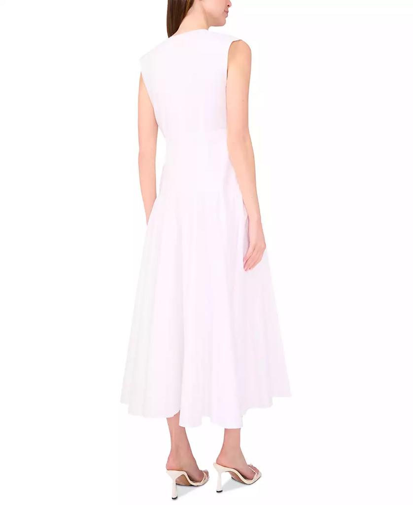 Parker The Abria Cotton Plunging-Neck Drop-Waist Midi Dress