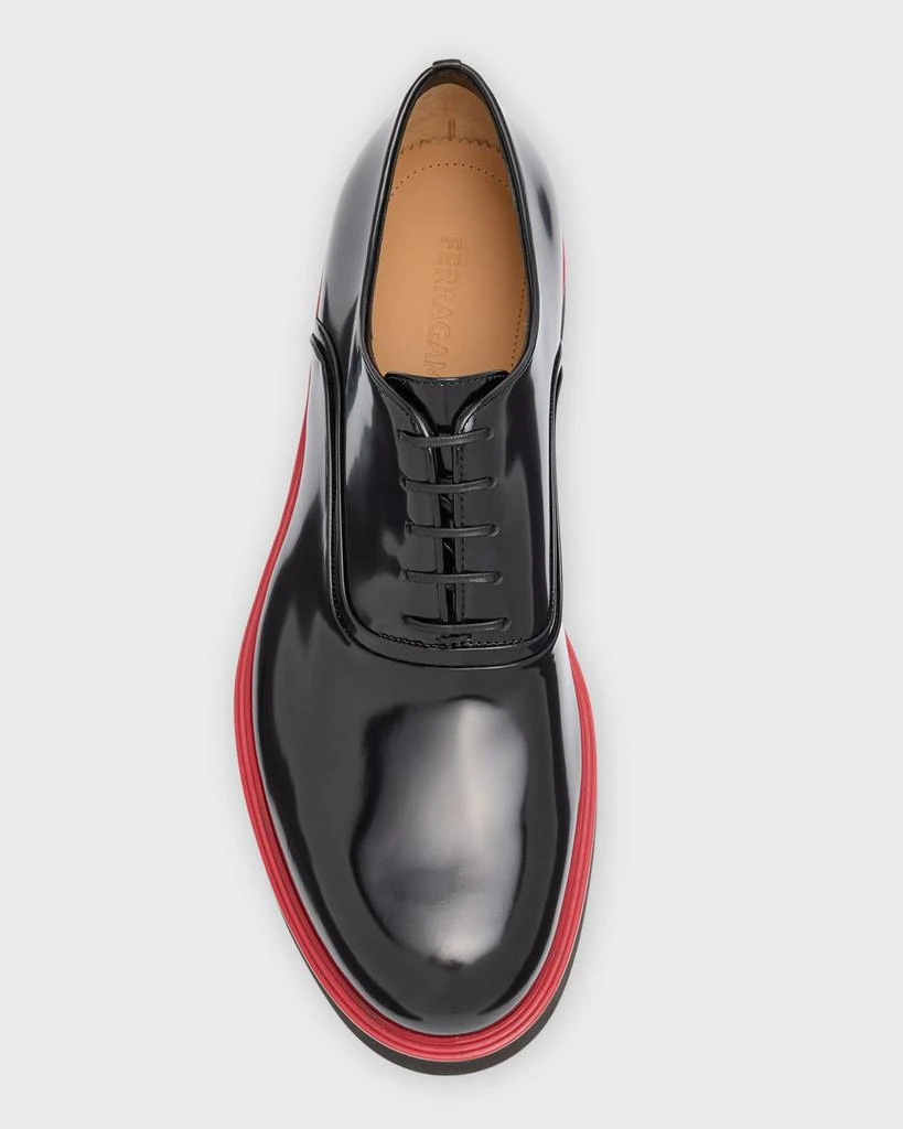 Ferragamo Men’s Fiorino Leather Derby Loafers Ferragamo Fiorino Leather Oxford Shoes, Size 8 021967 766220  main image 3