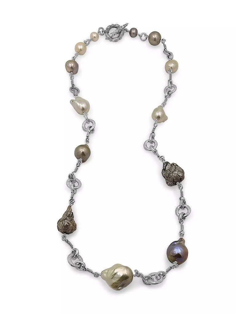 Stephen Dweck Pearlicious Sterling Silver & Baroque Pearl Toggle Necklace 3