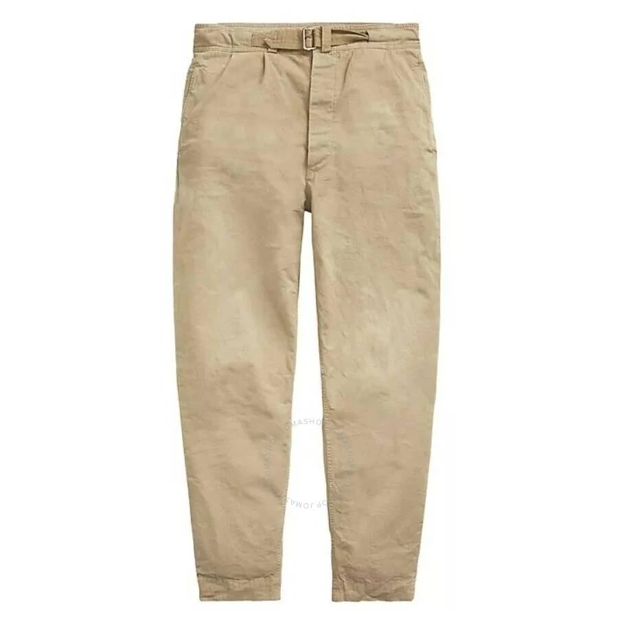 Ralph Lauren Surrey Tan Pleated Canvas Pants 1
