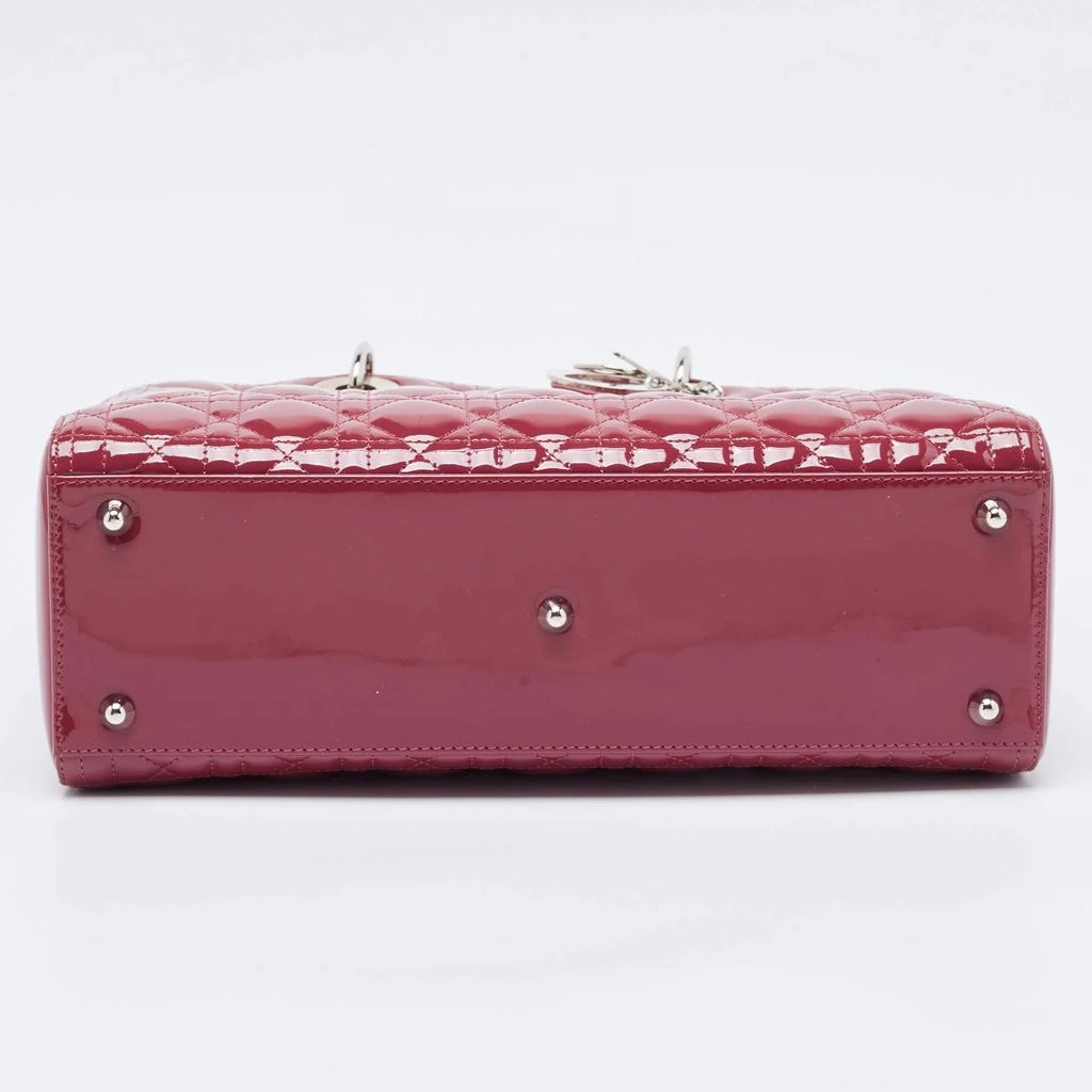 Dior Dior Fuchsia Cannage Patent Leather Large Lady Dior Tote 10
