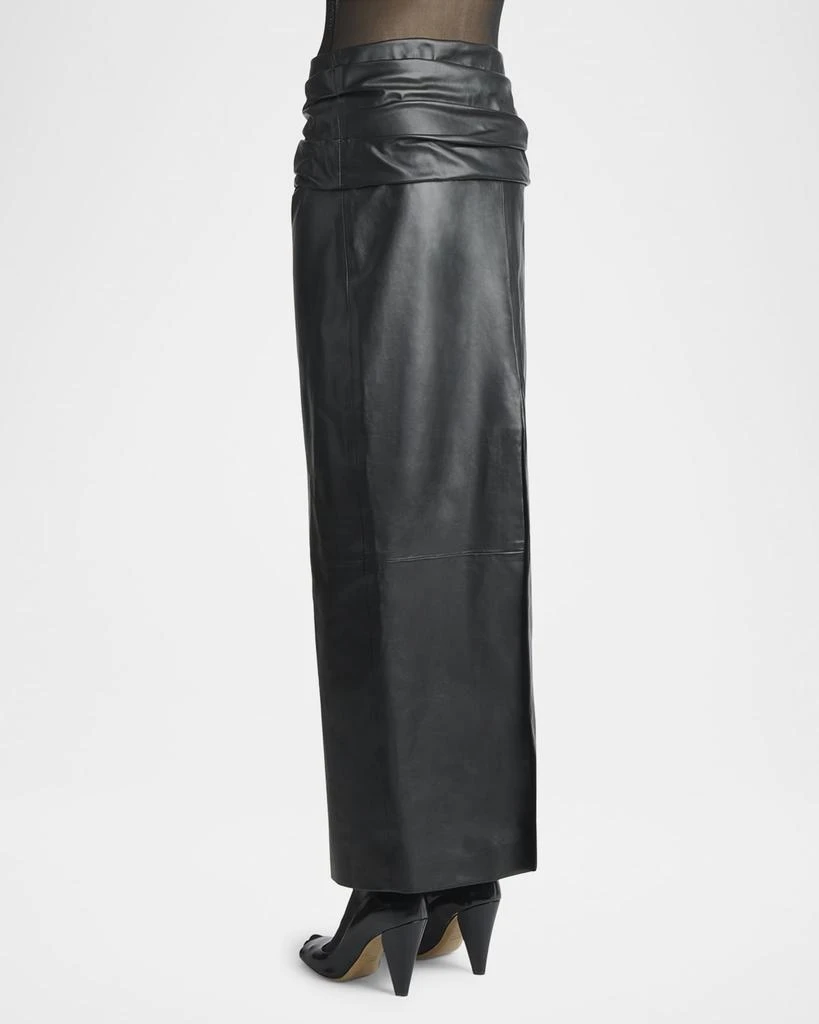 Khaite Wilner Leather Midi Skirt 3