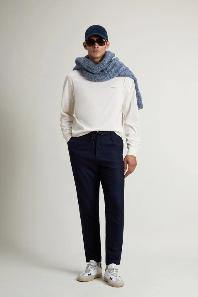 Woolrich Long-Sleeve T-shirt in Pure Cotton - Men - Blue 2
