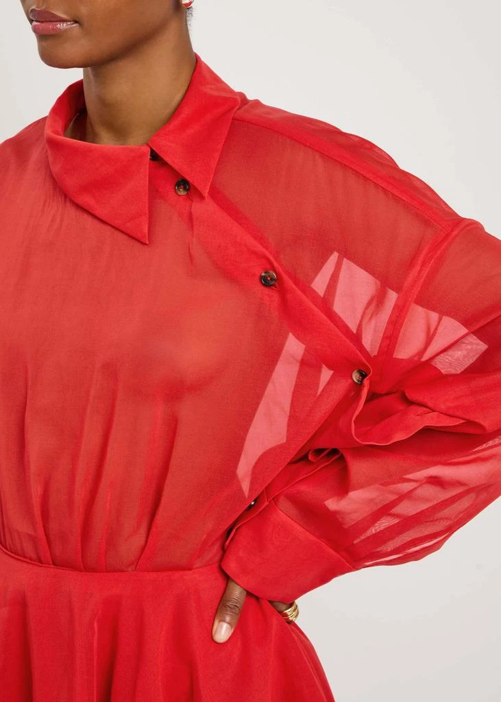 A.W.A.K.E MODE Organza silk-chiffon shirt dress 5