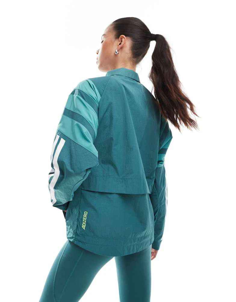 Adidas adidas Running Adizero archive running jacket in preloved teal 2