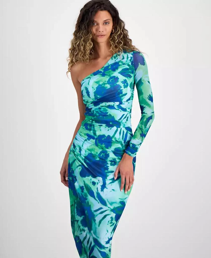 RACHEL Rachel Roy Women's Quinn Floral Asymmetric Mesh Midi Dress 4