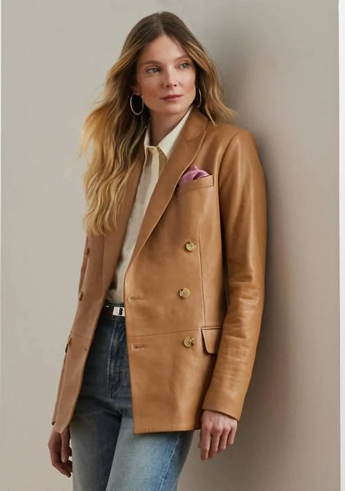 Ralph Lauren Ralph Lauren Double Breasted Lambskin Blazer 2