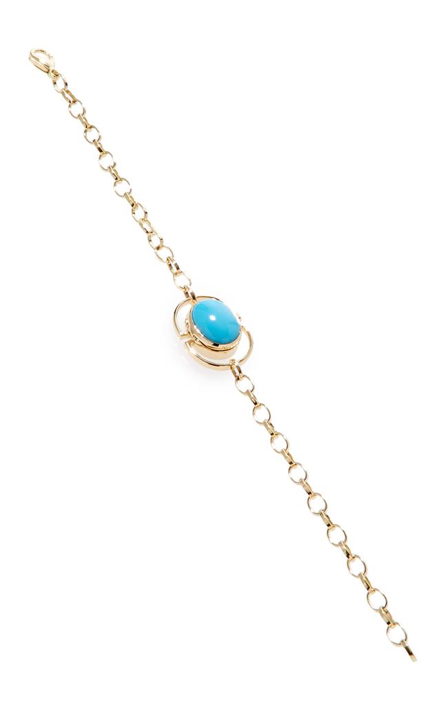 Monica Rich Kosann Monica Rich Kosann - 18K Yellow Gold Locket Bracelet - Turquoise - OS - Moda Operandi - Gifts For Her