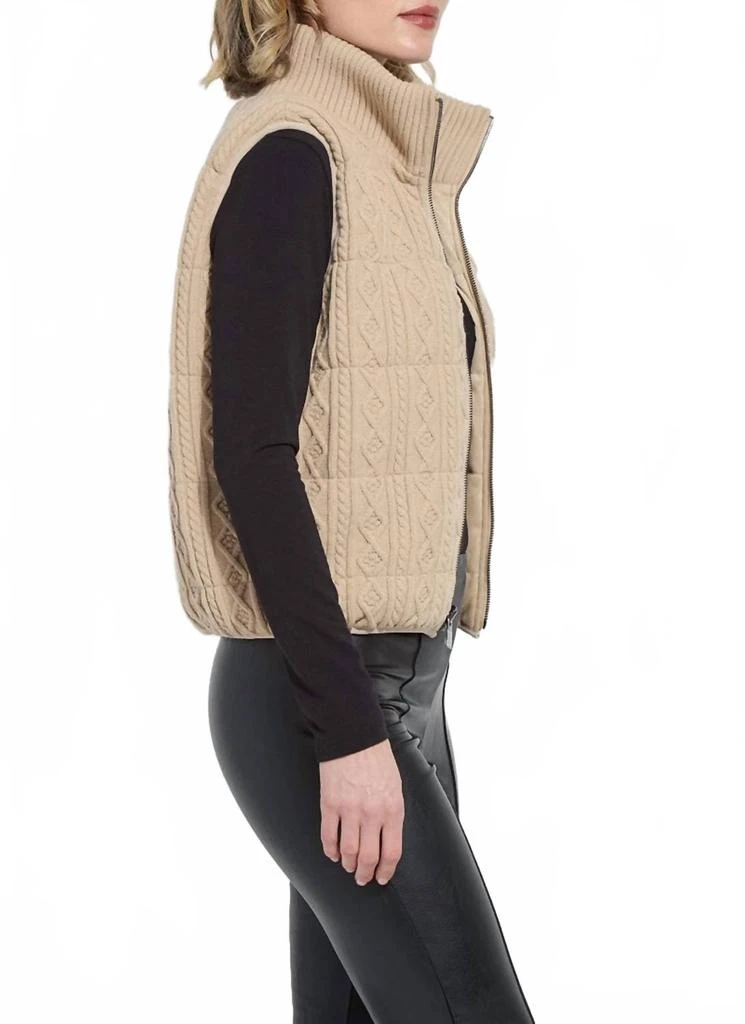 Lyssé Petra Reversible Puffer Sweater Vest In Beige 4