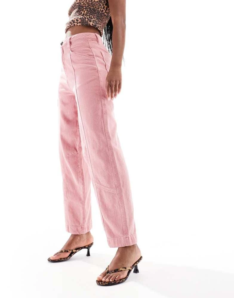 ASOS ASOS DESIGN seamed barrel trousers in rose 3
