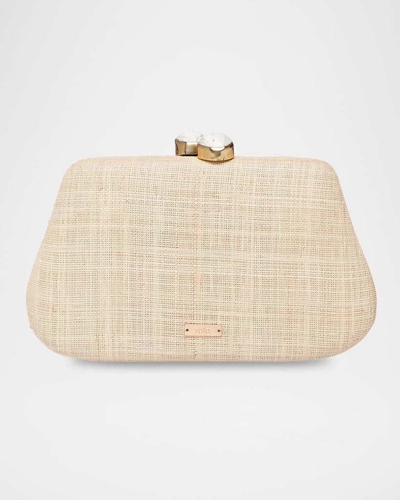 Rafe Rosie Flower Straw Clutch Bag 3