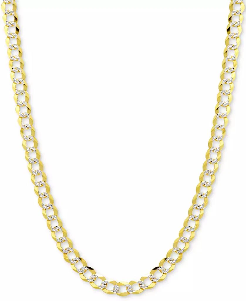 Italian Gold 26" Two-Tone Open Curb Chain Necklace (5-3/4mm) in Solid 14k Gold & White Gold 1