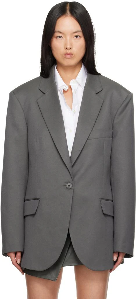 The Frankie Shop Khaki Lyra Oversized Blazer 1