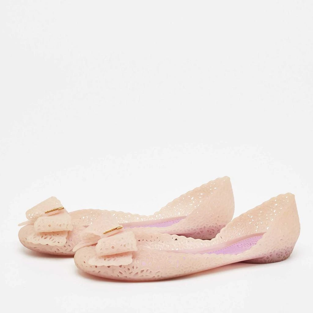 Salvatore Ferragamo Salvatore Ferragamo Beige Laser Cut Jelly Nilly Ballet Flats Size 36.5 2