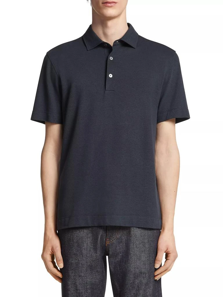 Zegna Cotton and Silk Polo Shirt 2