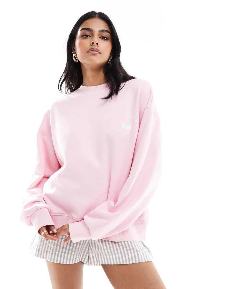 PacSun Pacsun sport slogan crewneck sweater in pink 3