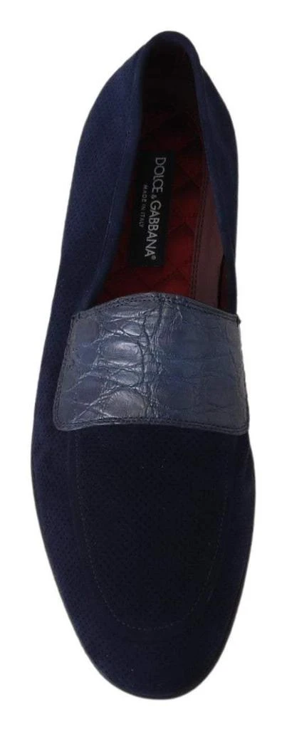 Dolce & Gabbana Dolce & Gabbana Blue Suede Caiman Loafers Slippers Shoes 3