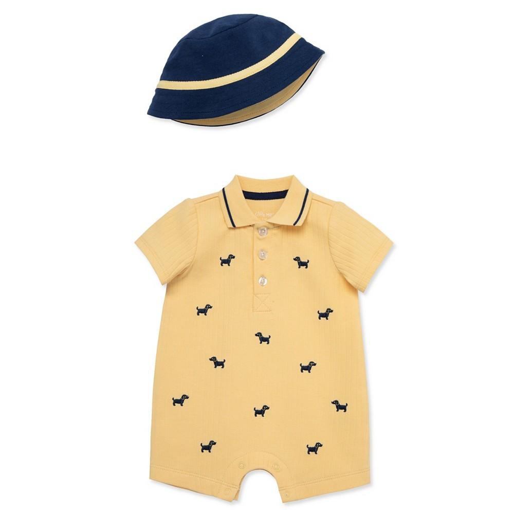 Little Me Baby Boys Puppies Romper with Hat