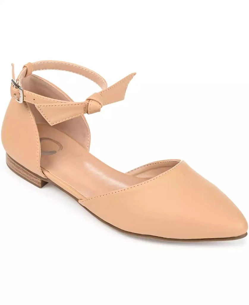 Journee Collection Women's Vielo Bow Ankle Strap Flats 1