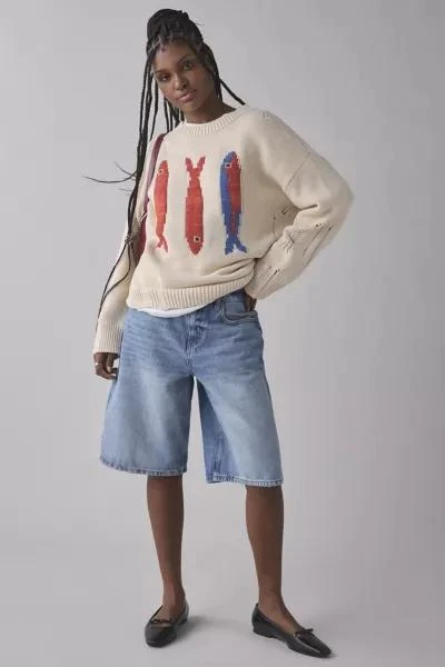 BDG BDG Kurt Fish Graphic Distressed Sweater 4