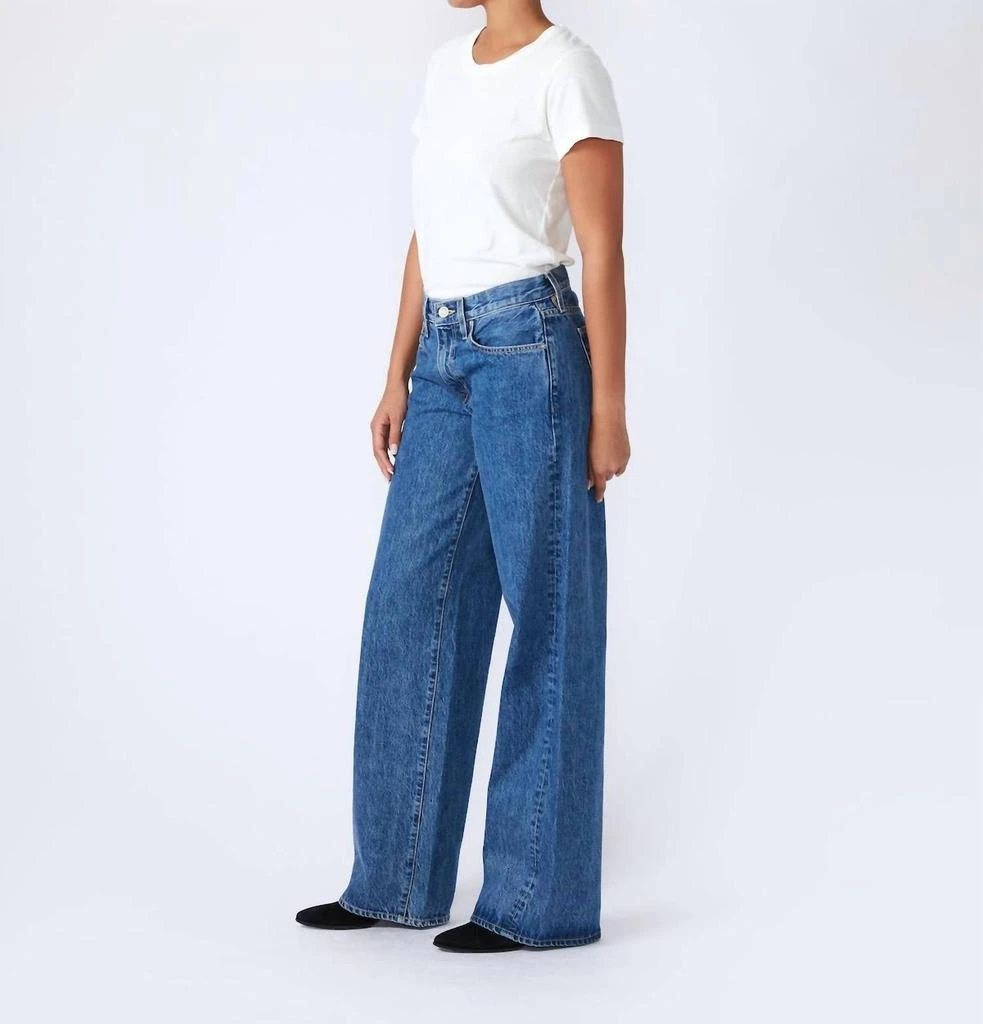 SLVRLAKE Mica Low Rise Wide Leg Jeans In Blue 4