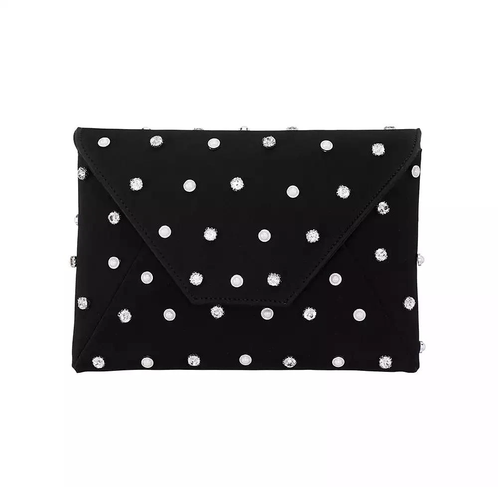Nina Imitation Pearl/Crystal Adorned Square Envelope Clutch 1
