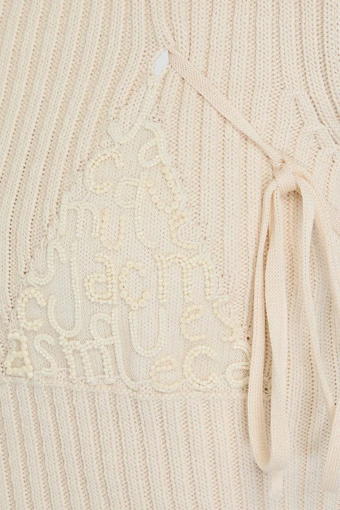 Jacquemus La Maille Bikini embellished ribbed cotton-blend top 4