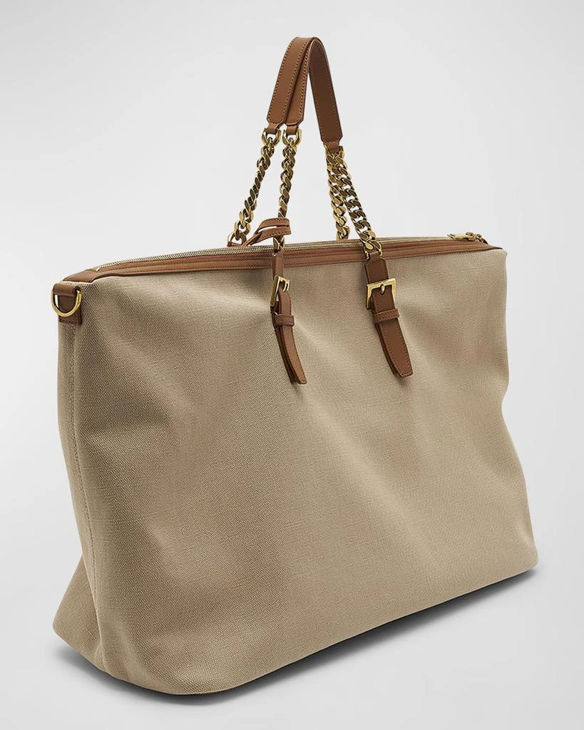 Yves Saint Laurent YSL Zip Leather & Canvas Duffel Bag 6
