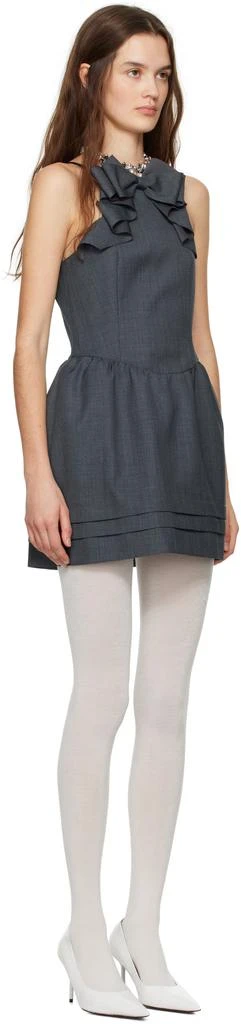 Shushu/Tong Gray 3D Bow Hanging Neck Minidress 2