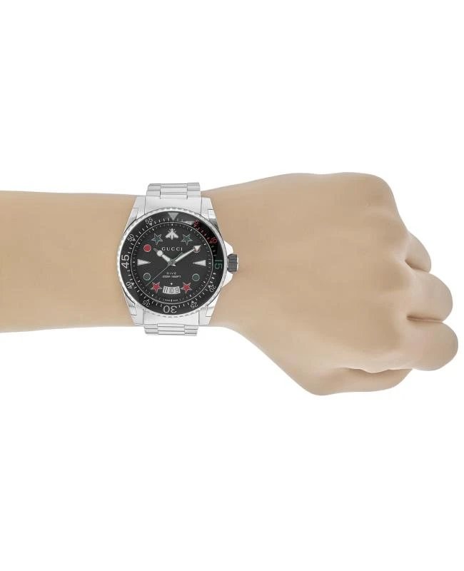 Gucci Gucci Dive 45mm Textured Black Dial Steel Men's Watch YA136221 4