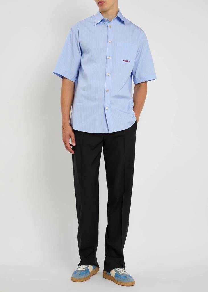 Valentino Logo-embroidered striped cotton shirt 4