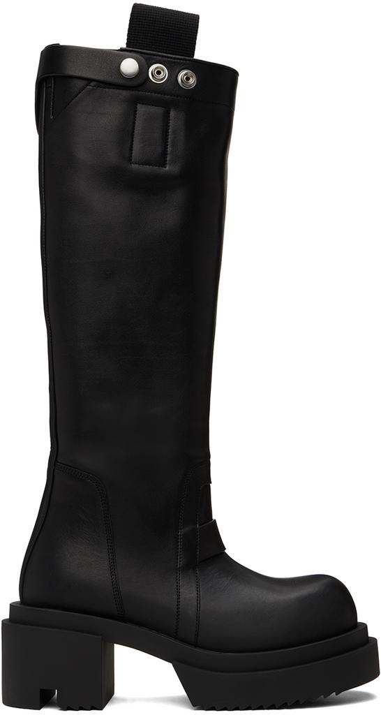 【関税込み】Rick Owens ブラック Lido Pull On Bogun ブーツ Rick Owens Black Hollywood Low Pull On Bogun Boots - Shoes