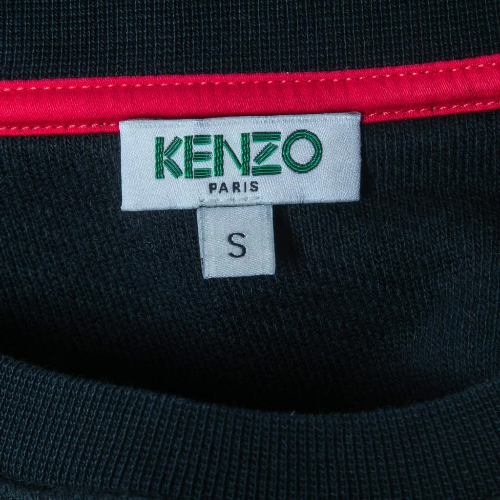 Kenzo Kenzo Navy Blue Logo Shark Embroidered Cotton Crew Neck Sweatshirt S 4