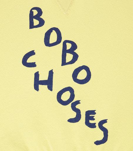 BOBO CHOSES Logo striped cotton jersey sweatshirt