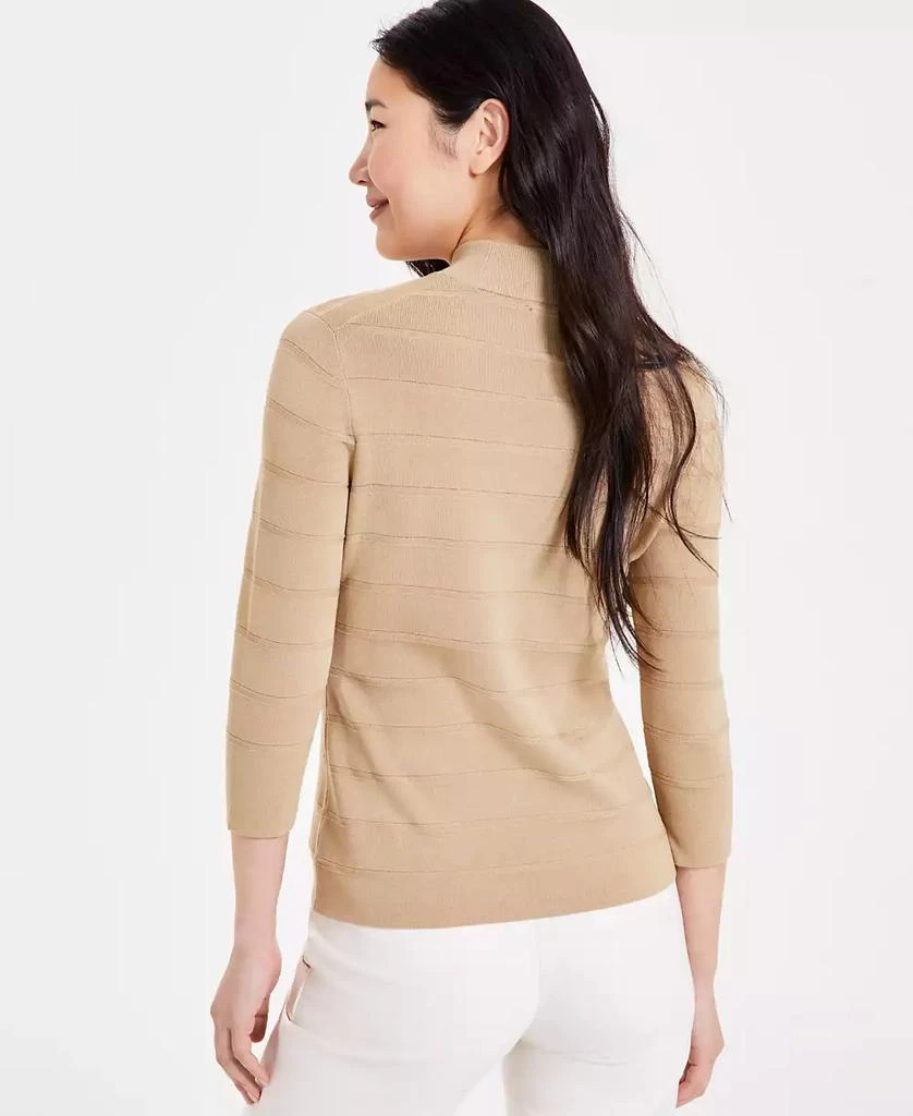 Anne Klein Petite Ribbed Mock-Neck 3/4-Sleeve Sweater 4
