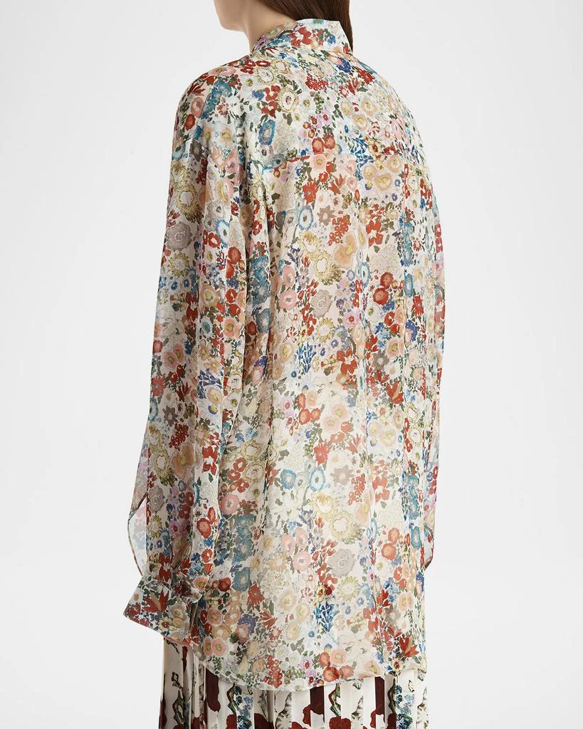 Khaite Goya Floral Silk Chiffon Button-Down Top 3
