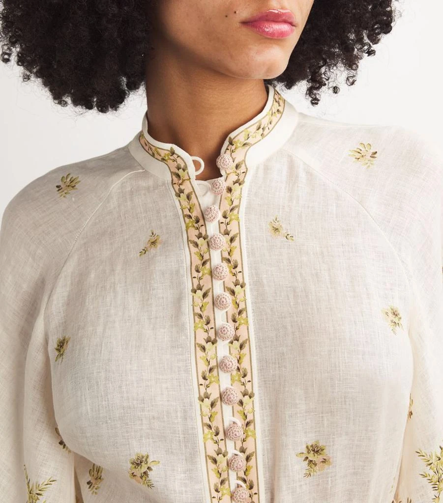 Zimmermann Floral-Print Linen Midi Dress 4