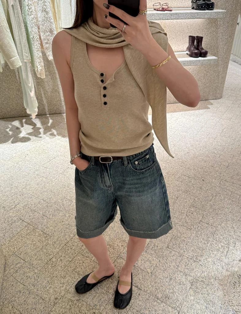 Pixie Market Shawl Knit Button Tank -PREORDER 9