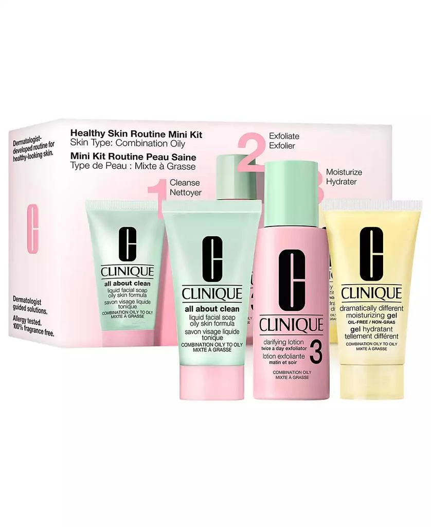Clinique 3-Pc. Healthy Skin Routine: Mini 3-Step Skincare Set For Combination Oily Skin