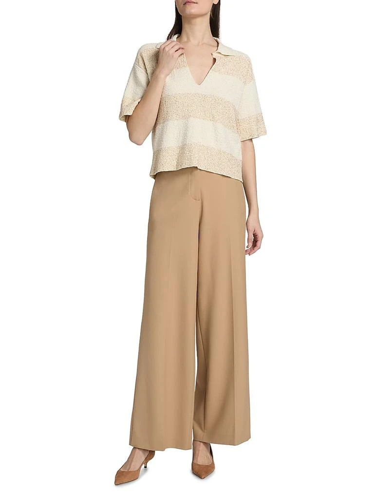 Fabiana Filippi Striped Bouclé Cotton Cropped Polo Top 2