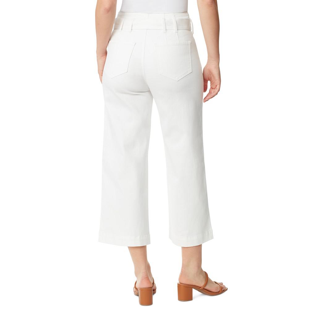Gloria Vanderbilt Women's Cropped Wide-Leg Belted Jeans
