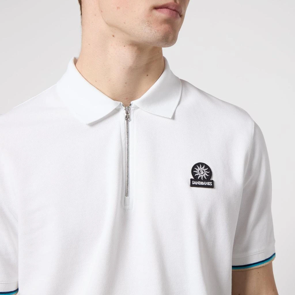 Sandbanks Sandbanks Organic Cotton-Piqué Zipped Polo Shirt 4