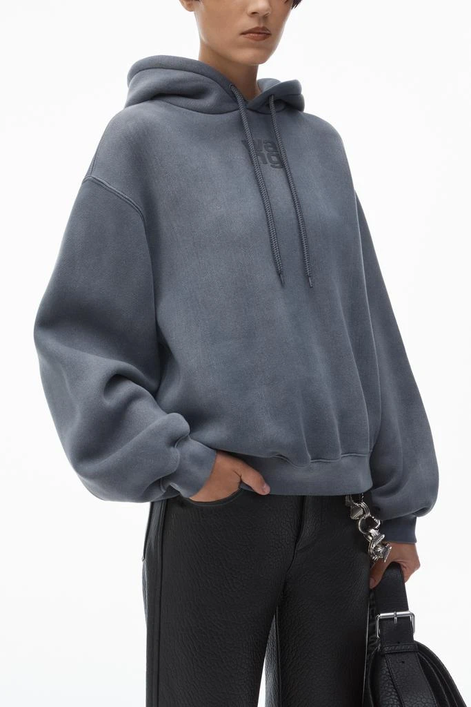 Alexander Wang puff logo hoodie in structured terry 3