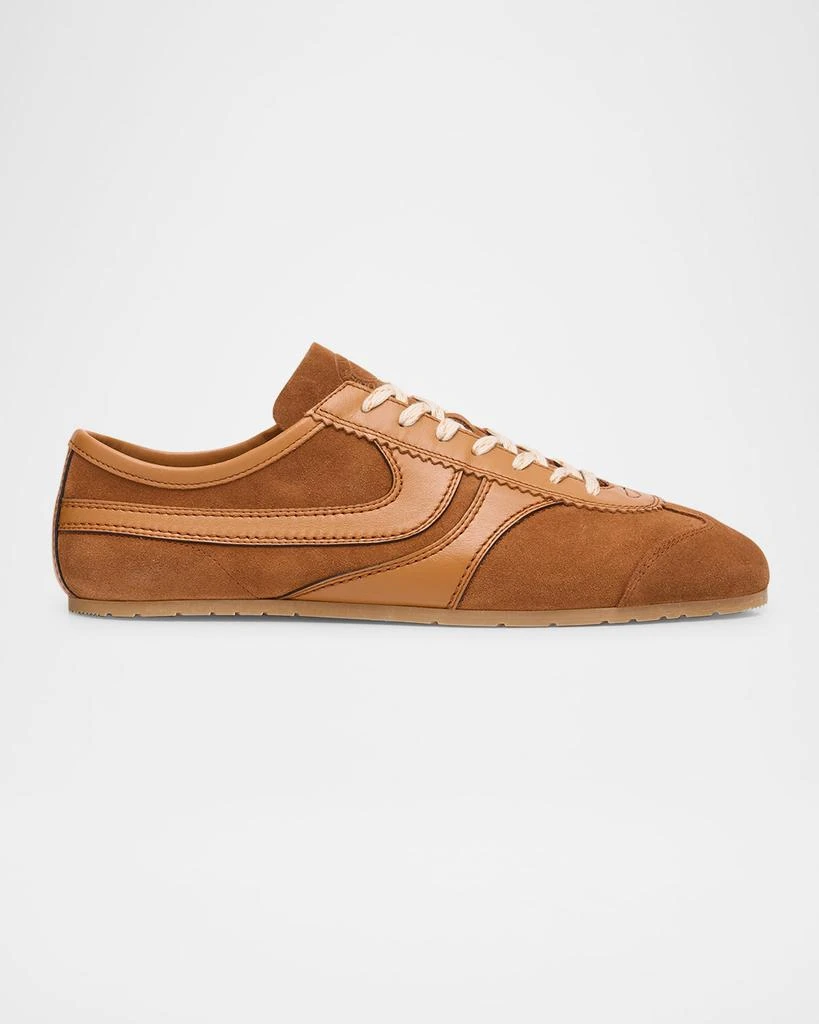 Dries Van Noten Men's Tonal Suede and Leather Low-Top Sneakers 1