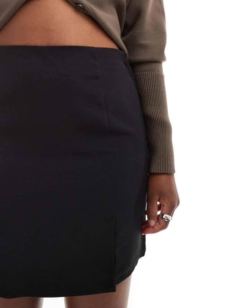 VERO MODA Vero Moda notch front mini skirt in black 4