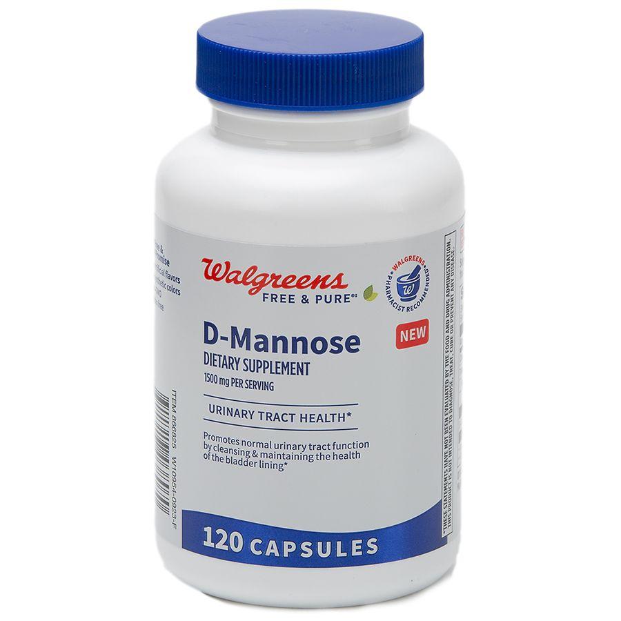 Walgreens Free & Pure D-Mannose 500mg Capsule (40 days)