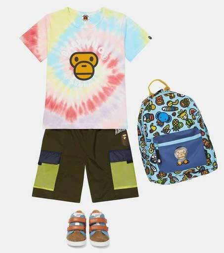 BAPE Kids Logo mesh-trimmed cargo shorts 2