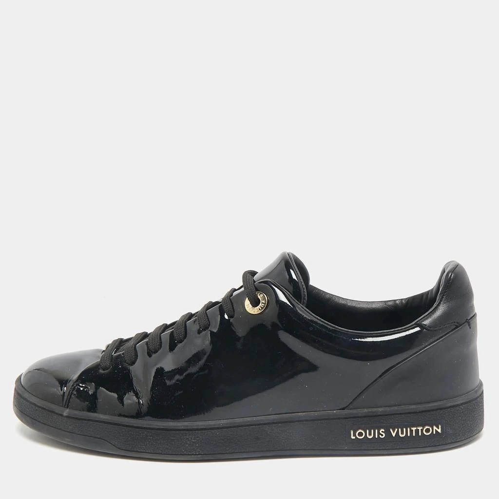 Louis Vuitton Louis Vuitton Black Patent Leather Frontrow Low Top Sneakers Size 38 1