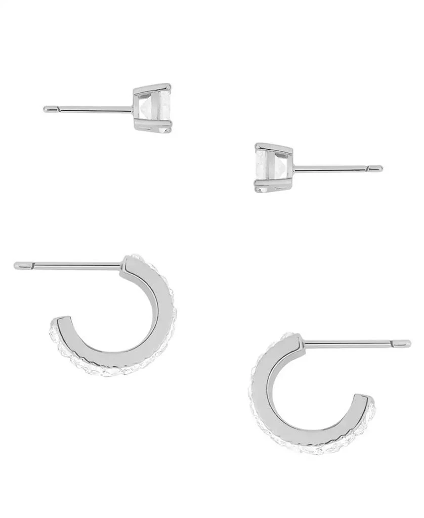 And Now This 2-Pc. Cubic Zirconia 18k Silver Plated Hoop and Stud Earrings Set, Macy
s Exclusive 2