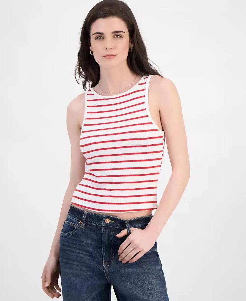 Ultra Flirt Juniors' Striped Boat-Neck Tank Top 1